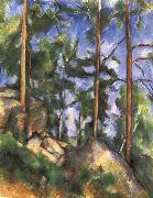 Paul Cezanne pine trees and rock France oil painting artist